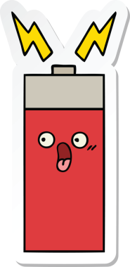 Bir insan tarafından çizilmiş şirin bir karikatür aküsünün çıkartması.