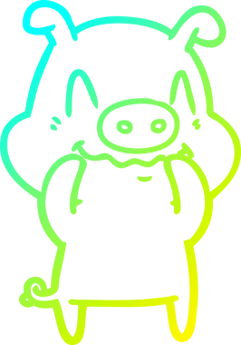 Bir insan tarafından çizilmiş bir domuz çizgi filminin soğuk gradyanı.