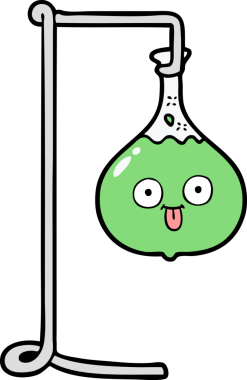 bir insan tarafından çizilmiş karikatür bilim deneyi