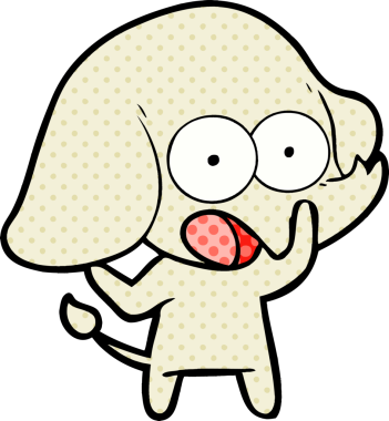 Bir insan tarafından çizilmiş şirin bir fil.