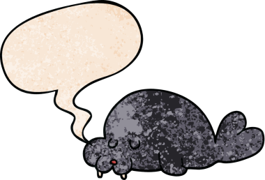 bir insan tarafından çizilmiş, eski moda konuşma baloncuklu karikatür deniz aygırı.