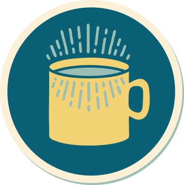 Dövme çıkartması geleneksel kahve tarzında bir insan tarafından çizilmiş.