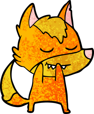 Bir insan tarafından çizilmiş tilki çizgi film karakteri