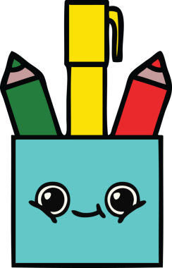 Bir insan tarafından çizilmiş kalem kapının sevimli karikatürü.