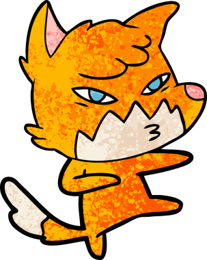 Bir insan tarafından çizilmiş akıllı çizgi film tilkisi.