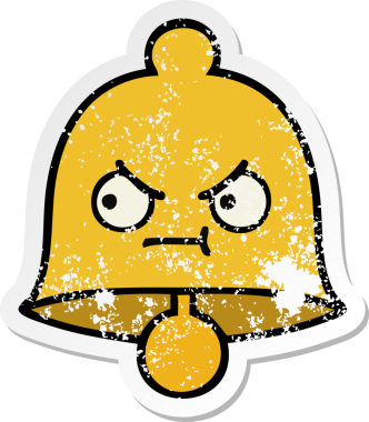 Bir insan tarafından çizilmiş sevimli bir çanın sıkıntılı çıkartması.