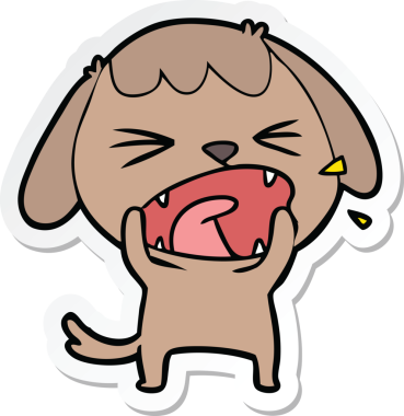 Bir insan tarafından çizilmiş şirin bir köpeğin çıkartması.