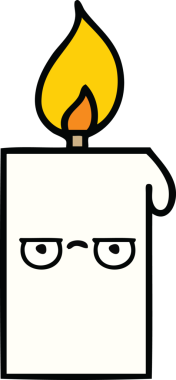 Bir insanın çizdiği yanan mum karikatürü.