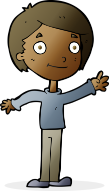 Bir insan tarafından çizilmiş mutlu çocuk çizgi filmi.