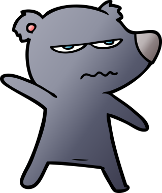 Bir insan tarafından çizilmiş bir çizgi film karakteri.