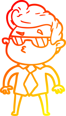 Bir insan tarafından çizilen karikatür karikatürünün sıcak çizgi çizimi.