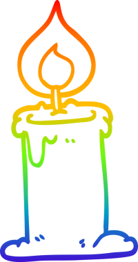 Gökkuşağı gradyan çizgi çizimi Bir insan tarafından çizilmiş mum çizgi