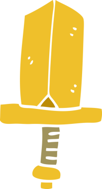 Bir insan tarafından çizilmiş altın hançer.