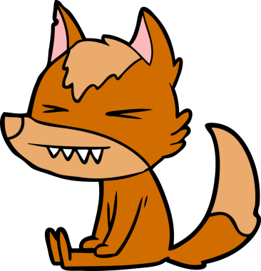 Bir insan tarafından çizilmiş tilki çizgi film karakteri