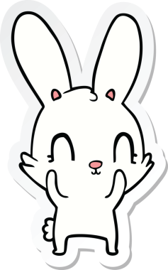 Bir insan tarafından çizilmiş şirin bir tavşanın çıkartması.