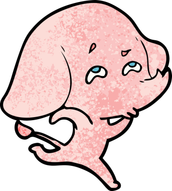 Bir insan tarafından çizilmiş karikatür fili