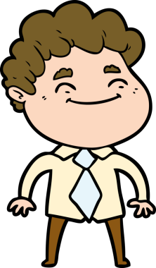 Bir insan tarafından çizilmiş çizgi film dostu bir adam.