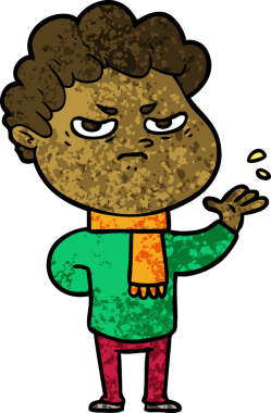 Bir insan tarafından çizilmiş kızgın bir adam.