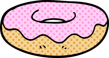 Bir insan tarafından çizilmiş buzlu çörek.