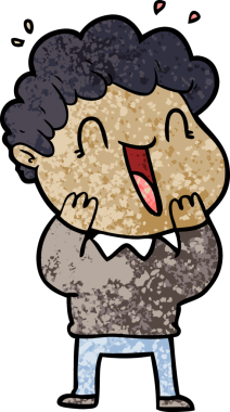 Bir insan tarafından çizilmiş mutlu bir adam.