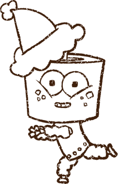 Bir insan tarafından çizilmiş Noel Robotu Kömür Çizimi