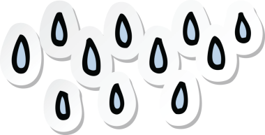 Bir insan tarafından çizilmiş karikatür yağmuru etiketi