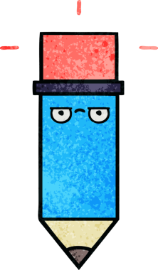 Bir insan tarafından çizilmiş bir kalemin retro grunge doku karikatürü