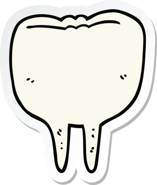 Bir insan tarafından çizilmiş çizgi film dişinin çıkartması.