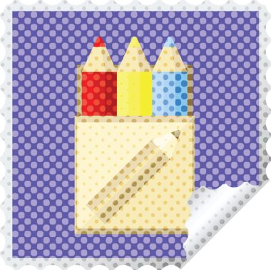 Bir insan tarafından çizilmiş bir sürü renkli kalem etiketi.