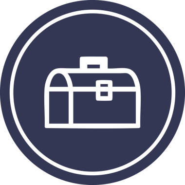 bir insan tarafından çizilen araç kutusu dairesel simgesi