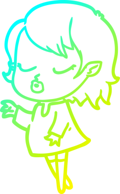 Soğuk gradyan çizgisi, bir insan tarafından çizilmiş şirin bir vampir kız çizgi filmi.