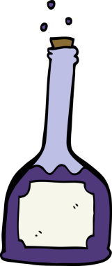 Bir insan tarafından çizilmiş sihirli iksir.