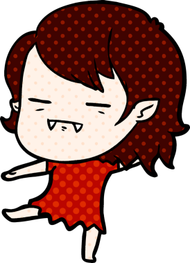 Bir insan tarafından çizilmiş ölümsüz vampir kız çizgi filmi.