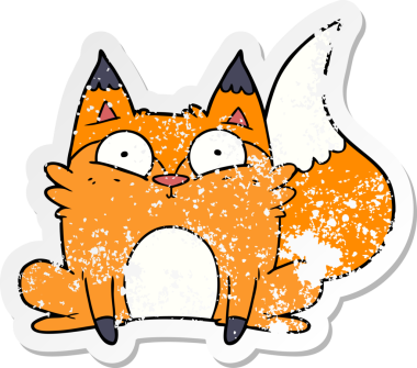 Bir çizgi filmin sıkıntılı çıkartması bir insan tarafından çizilmiş tilki ürkmüş.