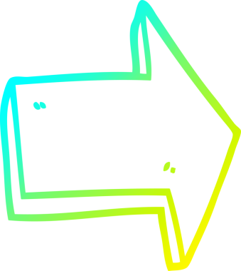 Soğuk gradyan çizgi çizimi bir insan tarafından çizilmiş bir oku işaret ediyor.