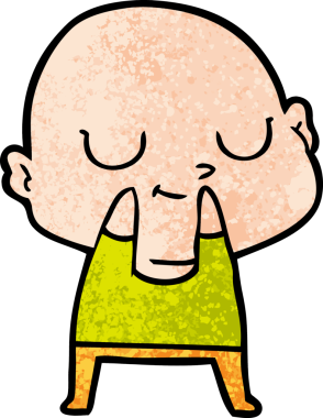 bir insan tarafından çizilmiş kel bir adam.