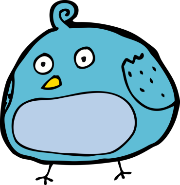 Bir insan tarafından çizilmiş çizgi film kuşu.