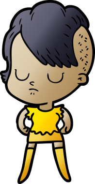 Bir insan tarafından çizilmiş karikatür kadın.