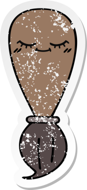 Bir insan tarafından çizilmiş karikatür fırçasının sıkıntılı çıkartması.