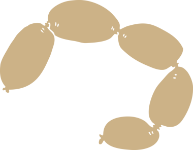 Bir insan tarafından çizilmiş karalama sosis dizisi.