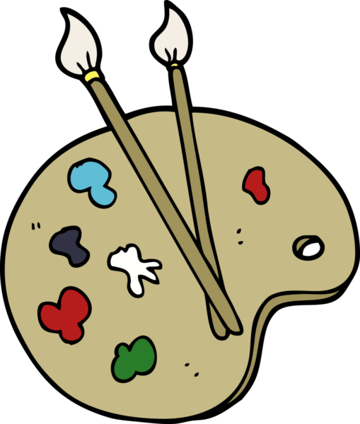 bir insan tarafından çizilmiş karalama sanatçısı paleti