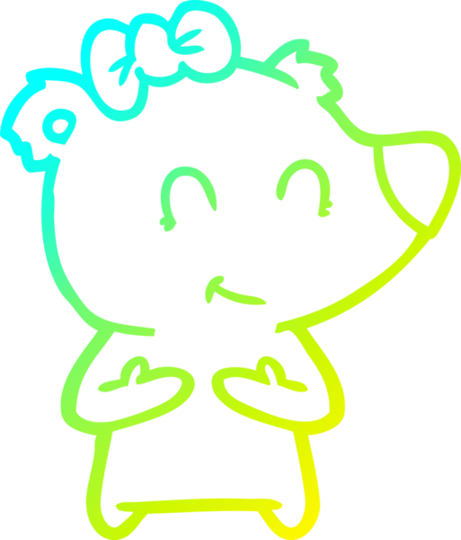 Bir insan tarafından çizilmiş bir dişi kutup ayısı karikatürü.