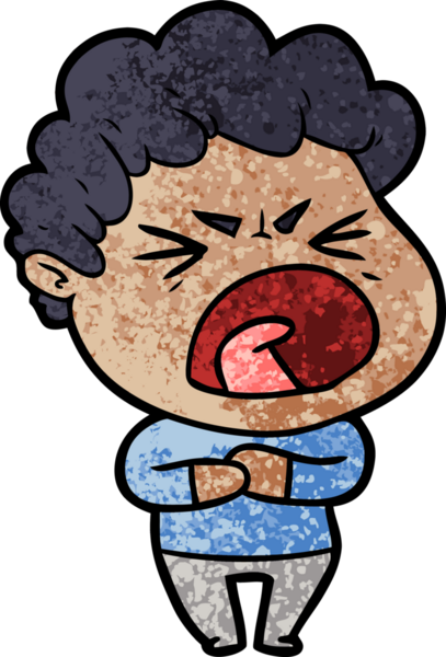 Bir insan tarafından çizilmiş öfkeli bir adam.