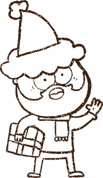 Bir insan tarafından çizilmiş Noel Adamı Kömürü