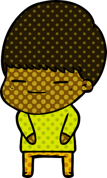 Bir insan tarafından çizilmiş kendini beğenmiş bir çocuk.