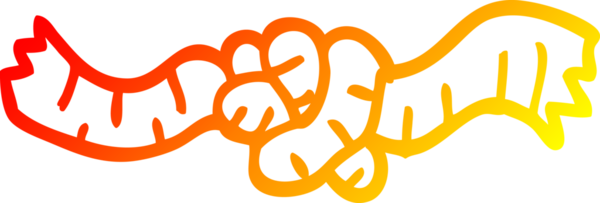 Bir insan tarafından çizilmiş çizgi film halatının sıcak gradyan çizimi