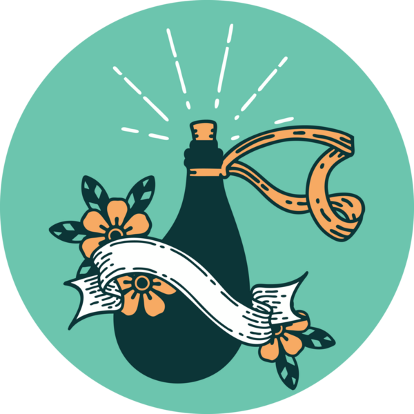 Bir insan tarafından çizilmiş eski bir deri su şişesi.