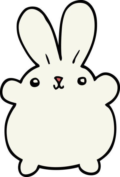 Bir insan tarafından çizilmiş şirin çizgi film tavşanı.
