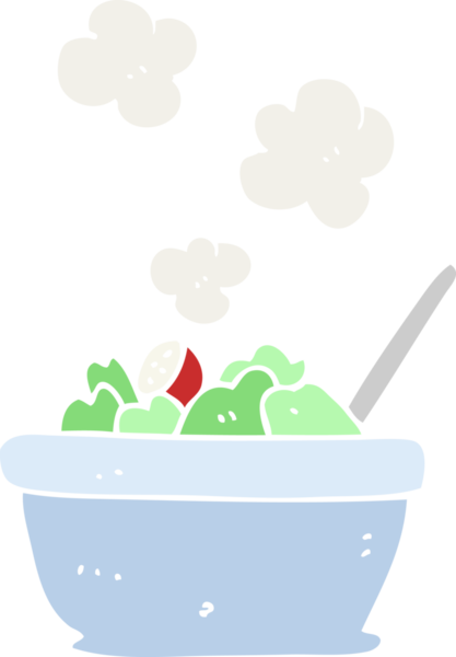 Bir insan tarafından çizilmiş salatanın düz renk çizimi