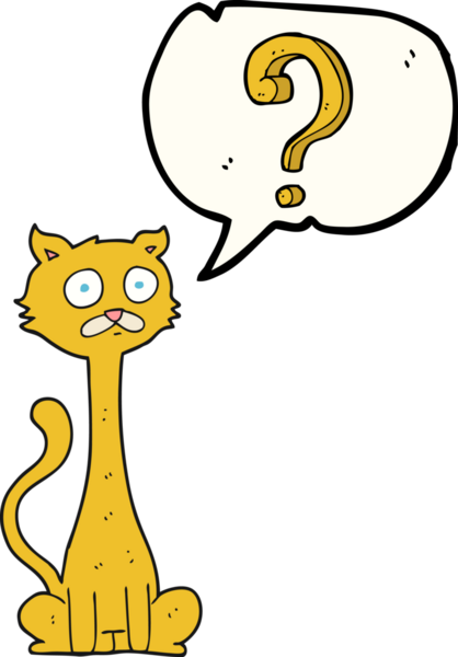 Bir insan tarafından çizilmiş serbest konuşma balonu karikatürü meraklı kedi